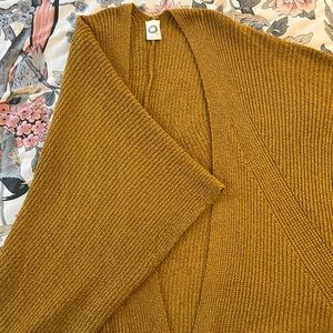 Anthropologie Mustard Poncho style Cardigan